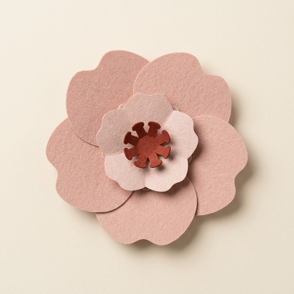 Ewige Papierblume Sakura in Zartrosa, von oben