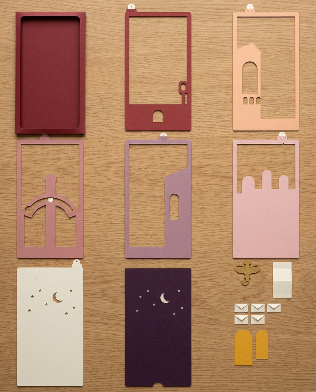 Every piece of the Love Letters Pocket Story laid flat