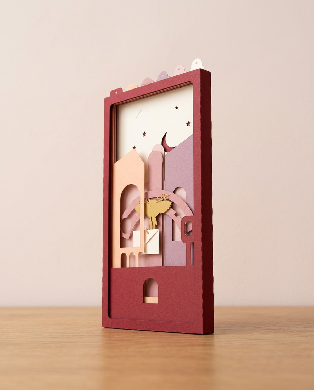 Love Letters Pocket Story seen from the side: paper layers in a 1 cm sleeve