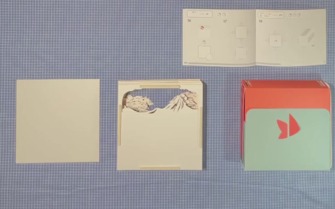 Load video: Step-by-step DIY instructions for the assembly of the inner box of FOLDORI's Sunrise Dreams art set.
