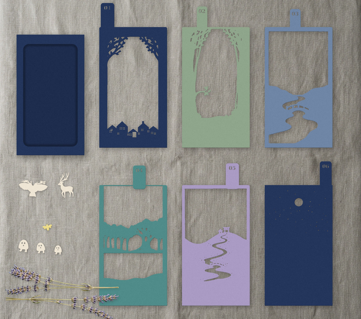 Toutes les pièces de la Pocket Story Fluorescent Spirits à plat