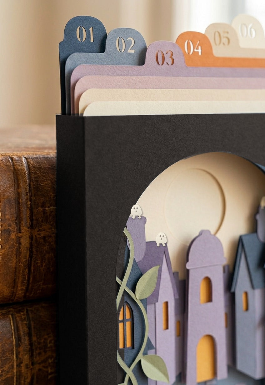 Gros plan sur la Pocket Story Halloween Invasion : couches de papier et découpes