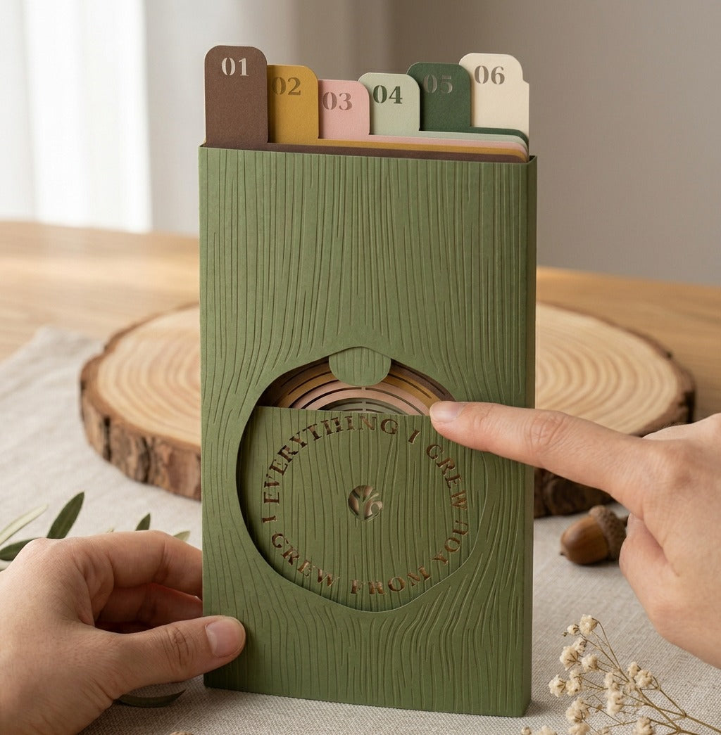 Pocket Story Mother's Love tenue en main, une scène en papier qui tient dans la paume